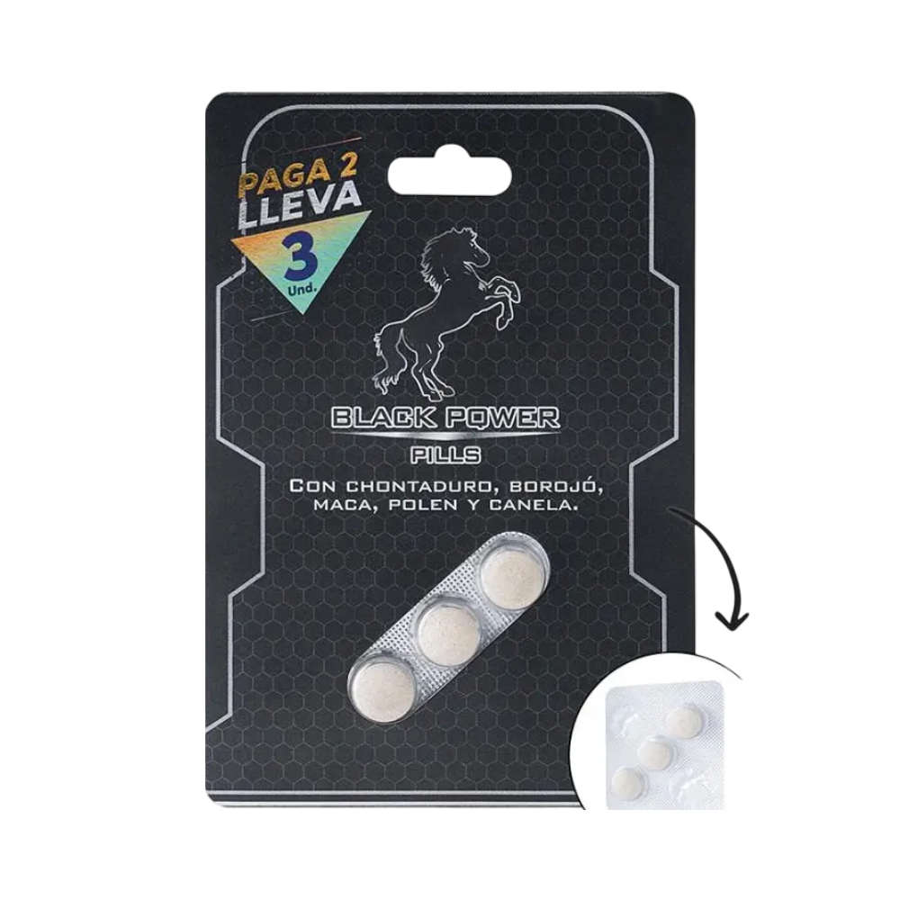 Potencializador Sexual Black Power X3 Pastillas